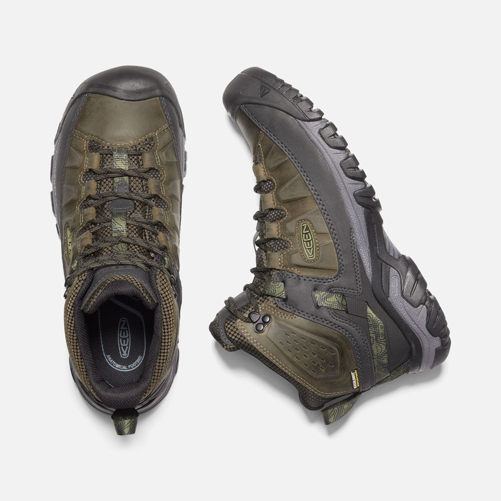 Bottes de Randonnée Keen Homme Vert Olive/Noir | Targhee Iii Waterproof Mid | EAKHJ-4653